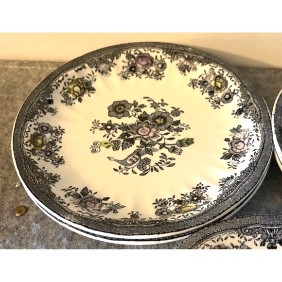 Vintage Egersund Norway Black Pheasant Design Plates 3-6.75", 3-5.5" and Shallow - Picture 7 of 8